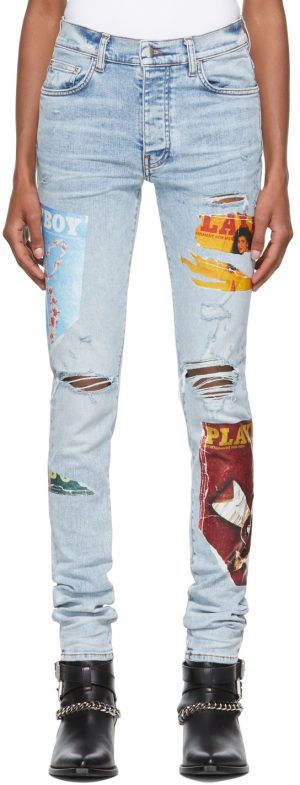 AMIRI Blue Playboy Edition Magazine Jeans AMIRI Blue Playboy Edition Magazine Jeans