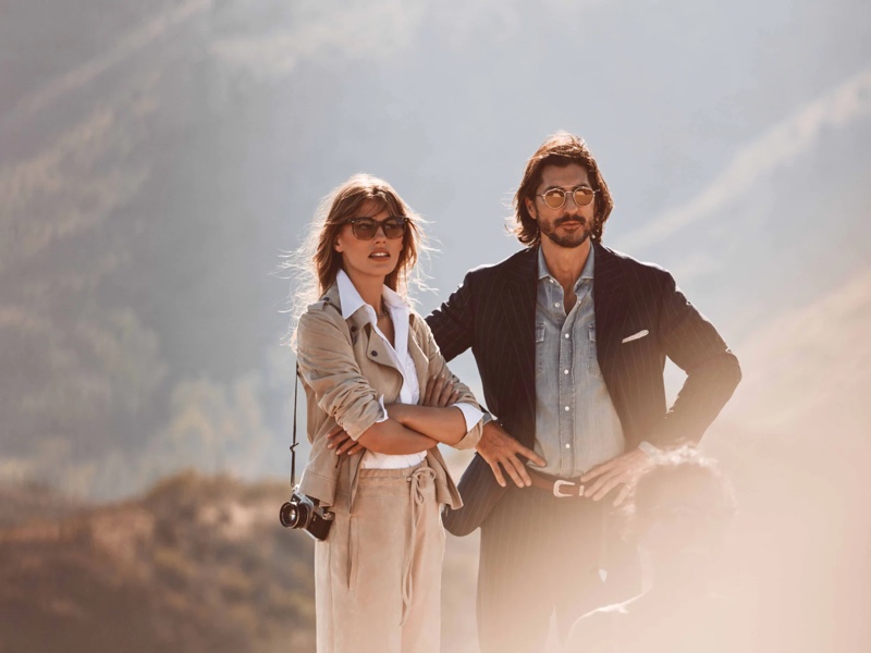 Madison Headrick and Ryan Porter appear in the fall-winter 2021 Brunello Cucinelli x Oliver Peoples eyewear campaign.