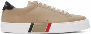 Burberry Beige Bio-Based Striped Sole Sneakers Burberry Beige Bio-Based Striped Sole Sneakers