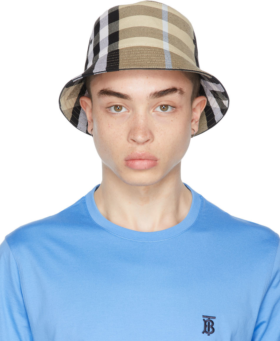 Burberry Beige Cotton Check Bucket Hat | The Fashionisto