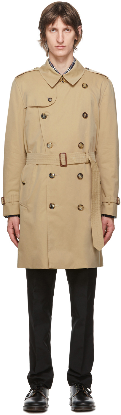 Burberry Beige Kensington Heritage Mid-Length Trench Coat | The Fashionisto