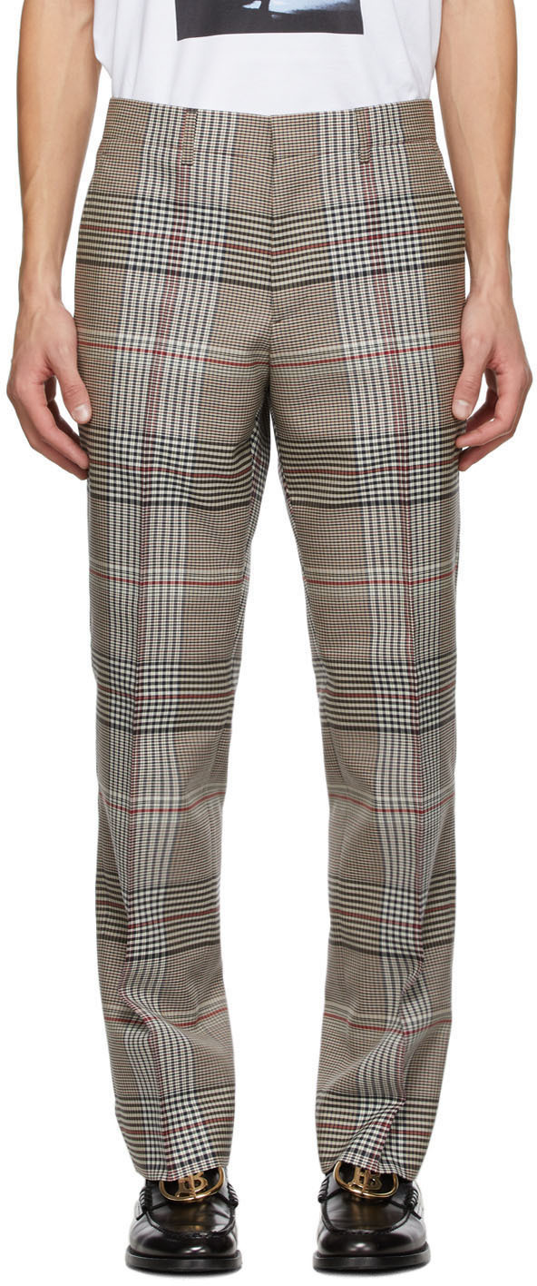 Burberry Beige Plaid Slim Trousers | The Fashionisto