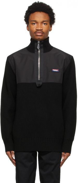 Burberry Black Cashmere Bidden Zip Sweater Burberry Black Cashmere Bidden Zip Sweater