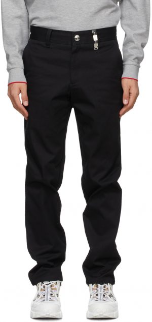 Burberry Black Dover Logo Plaque Trousers Burberry Black Dover Logo Plaque Trousers
