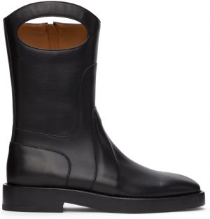 Burberry Black Leather Pocket Boots Burberry Black Leather Pocket Boots