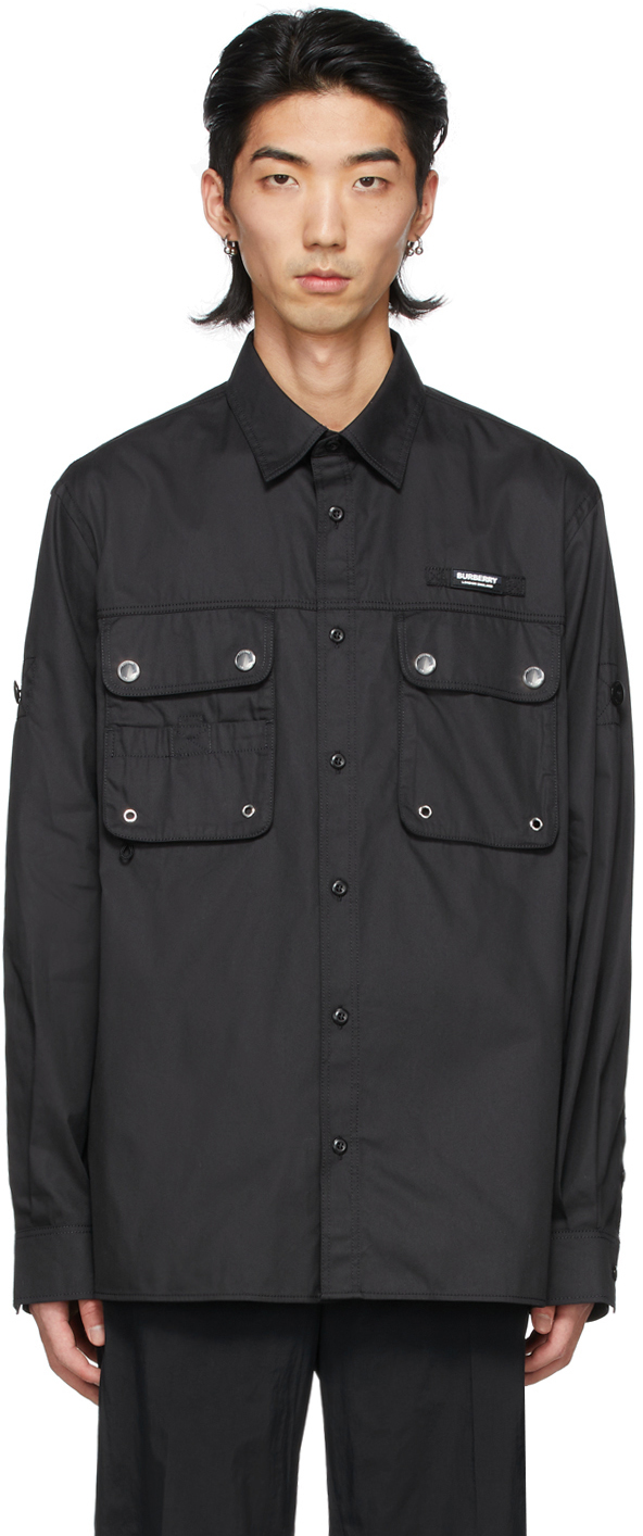 Burberry Black Logo Appliqué Technical Shirt | The Fashionisto
