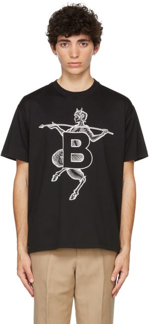 Burberry Black Mythical Alphabet Large 'B' T-Shirt Burberry Black Mythical Alphabet Large 'B' T-Shirt