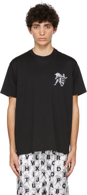 Burberry Black Mythical Alphabet Small 'TB' T-Shirt Burberry Black Mythical Alphabet Small 'TB' T-Shirt