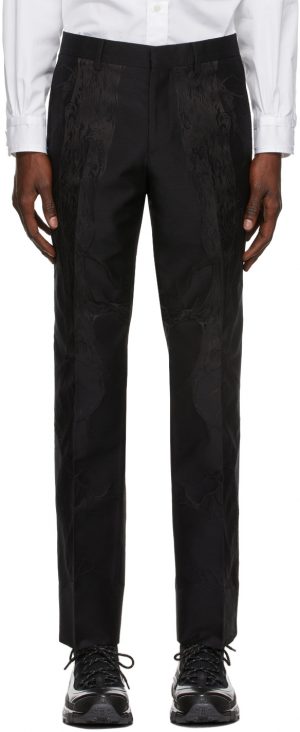 Burberry Black Silk Jacquard Tailored Classic Fit Trousers Burberry Black Silk Jacquard Tailored Classic Fit Trousers