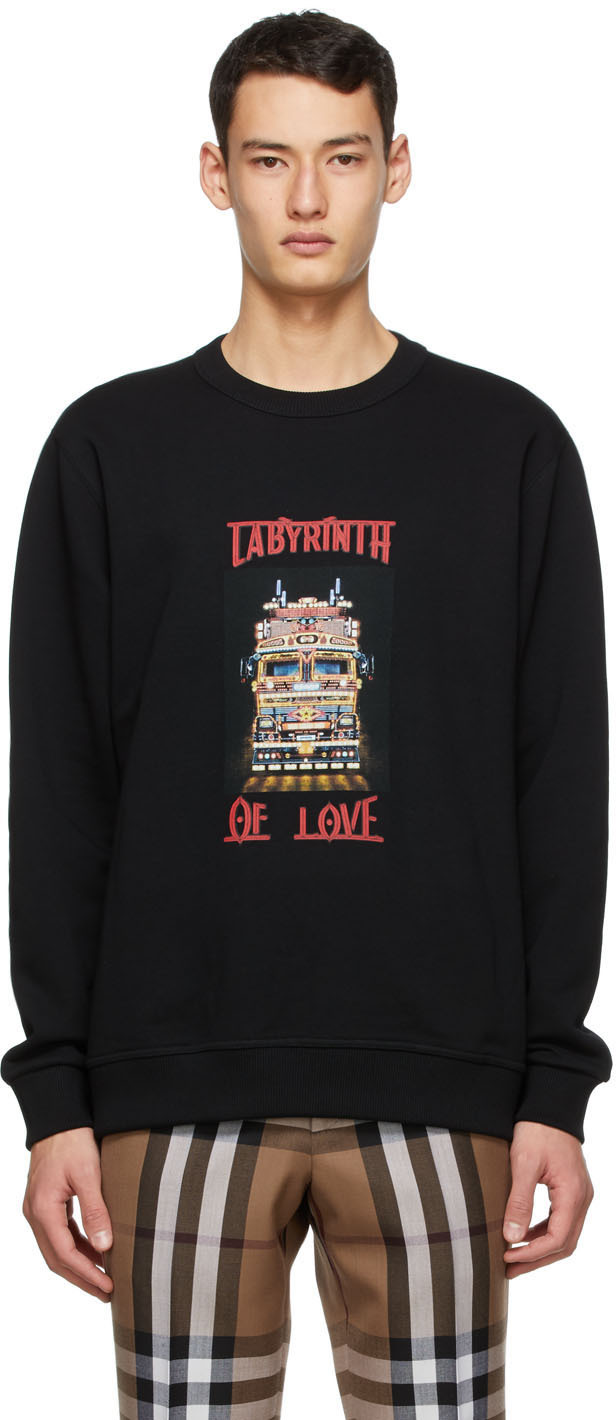 Burberry Black Slogan Print Sweatshirt | The Fashionisto