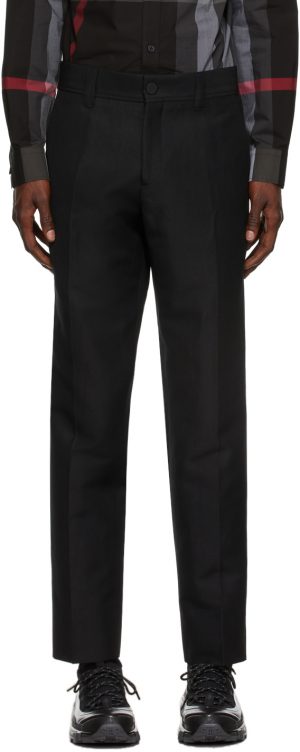Burberry Black Wool Cropped Tailored Trousers Burberry Black Wool Cropped Tailored Trousers
