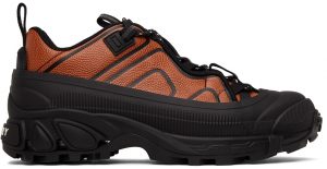 Burberry Black & Orange Leather Arthur Sneakers Burberry Black & Orange Leather Arthur Sneakers