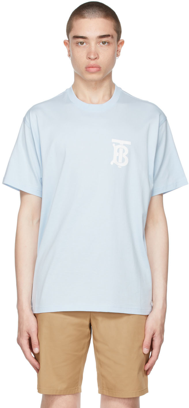 Burberry Blue Cotton Oversized TB T-Shirt | The Fashionisto