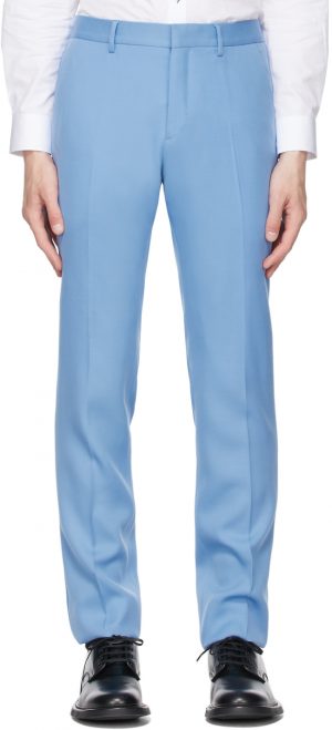 Burberry Blue Wool Tailored Tuxedo Trousers Burberry Blue Wool Tailored Tuxedo Trousers