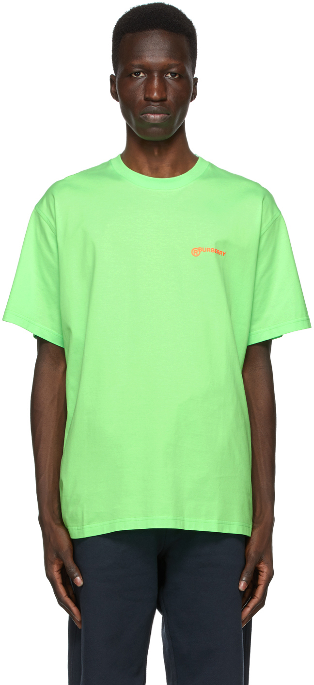 Burberry Green Aaron Slogan T-Shirt | The Fashionisto