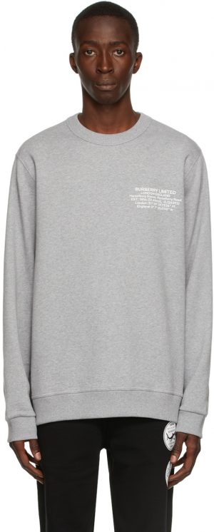 Burberry Grey Location Print Sweatshirt Burberry Grey Location Print Sweatshirt