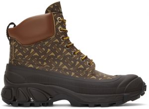 Burberry Leather Contrast Sole Monogram Print Lace-Up Boots Burberry Leather Contrast Sole Monogram Print Lace-Up Boots