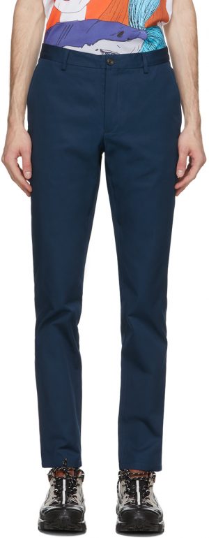 Burberry Navy Shibden Chino Trousers Burberry Navy Shibden Chino Trousers