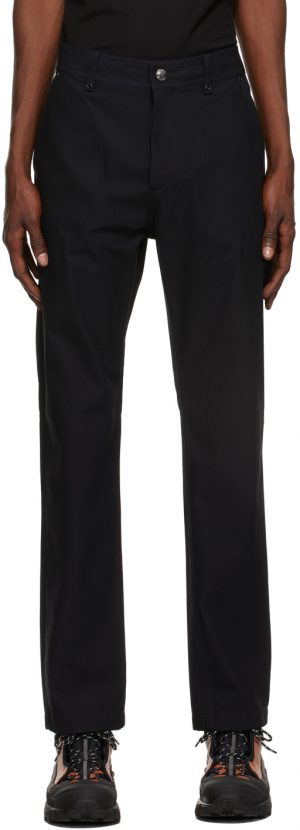 Burberry Navy Technical Cotton Tailored Trousers Burberry Navy Technical Cotton Tailored Trousers