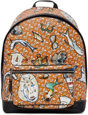 Burberry Orange E-Canvas TB Monogram Jett Backpack Burberry Orange E-Canvas TB Monogram Jett Backpack