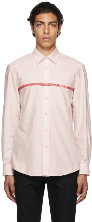 Burberry Pink Oxford Embroidered Logo Shirt Burberry Pink Oxford Embroidered Logo Shirt