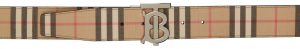 Burberry Reversible Beige & Black Vintage Check Monogram Motif Belt Burberry Reversible Beige & Black Vintage Check Monogram Motif Belt