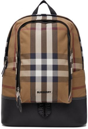 Burberry Tan Check Jack Backpack Burberry Tan Check Jack Backpack