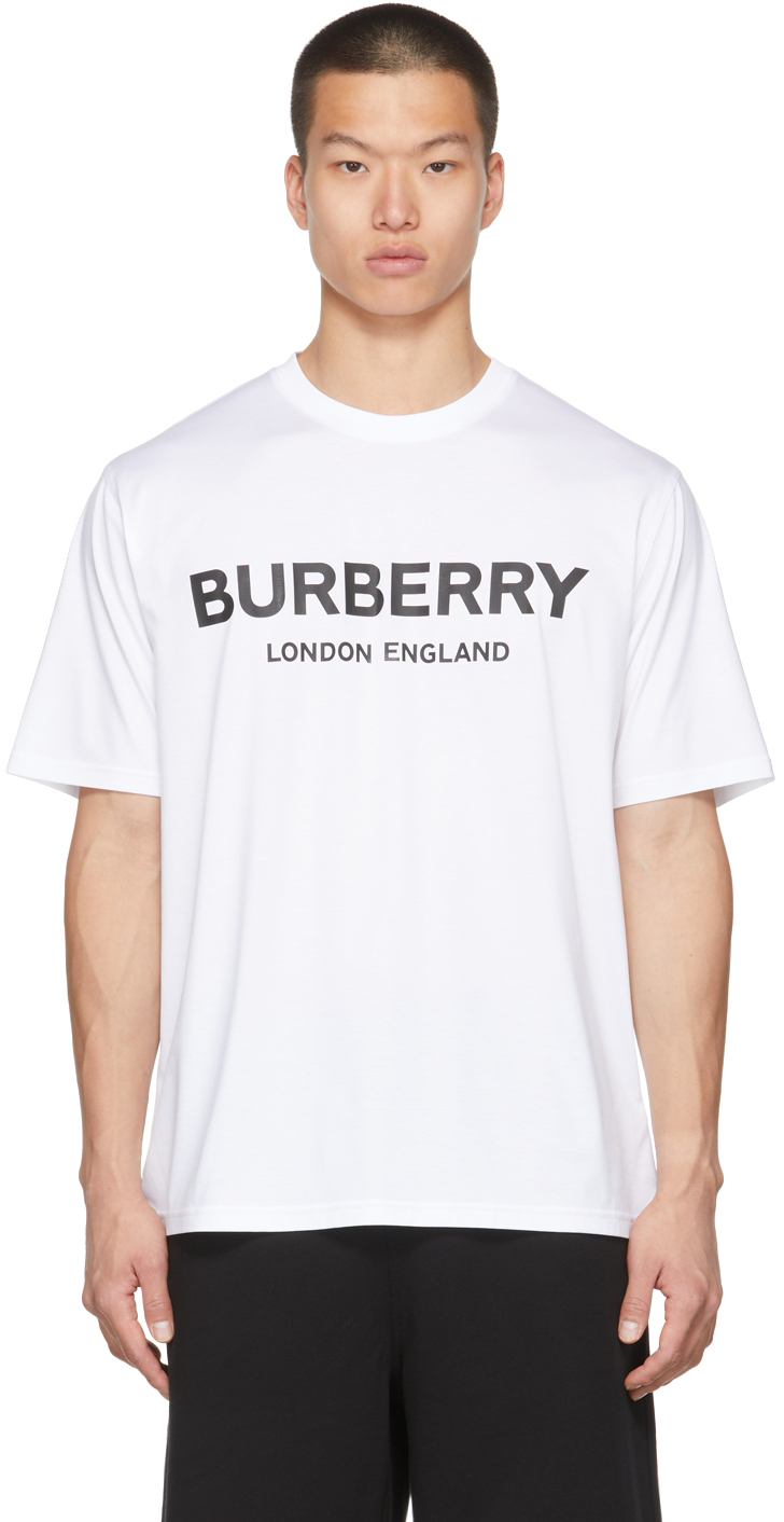 Burberry White Logo T-Shirt | The Fashionisto