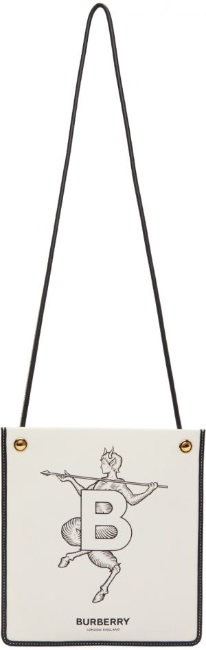 Burberry White Mythical Alphabet 'B' Faun Flat Bag Burberry White Mythical Alphabet 'B' Faun Flat Bag
