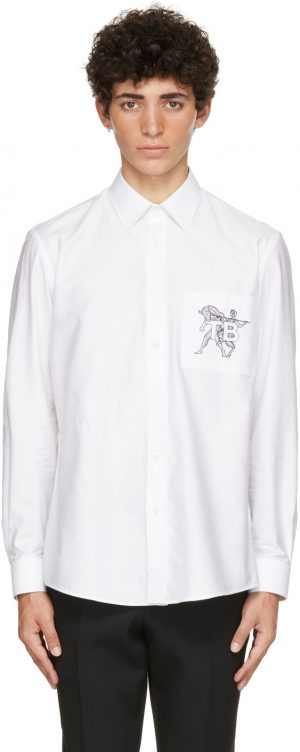 Burberry White Mythical Alphabet Small 'TB' Shirt Burberry White Mythical Alphabet Small 'TB' Shirt