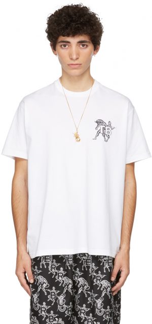 Burberry White Mythical Alphabet Small 'TB' T-Shirt Burberry White Mythical Alphabet Small 'TB' T-Shirt