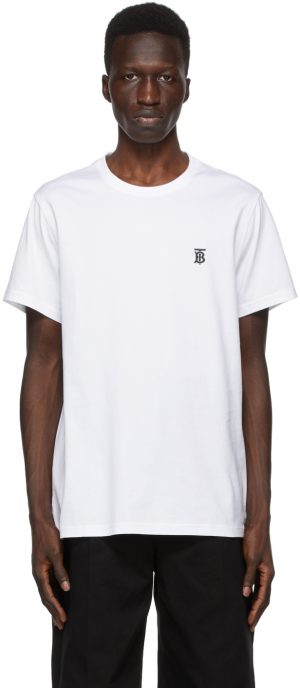 Burberry White TB Monogram New Parker T-Shirt Burberry White TB Monogram New Parker T-Shirt