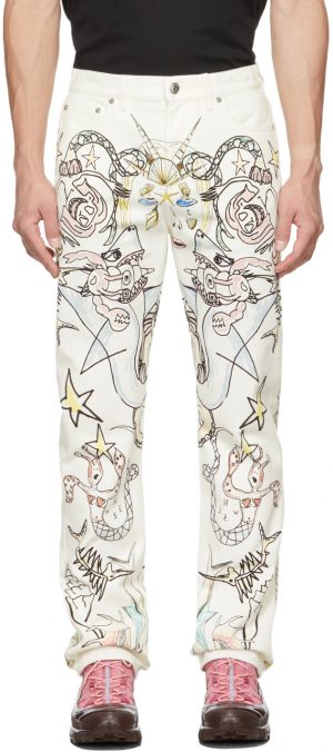Burberry White Vintage Graphic Jeans Burberry White Vintage Graphic Jeans