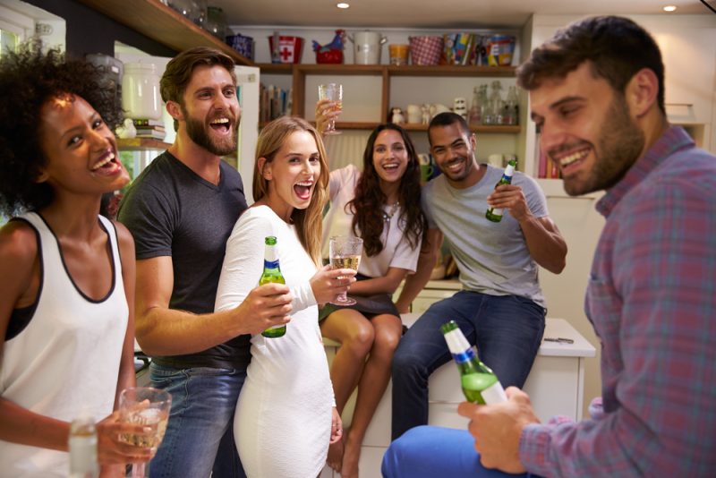 Friends Drinking at Home Friends Drinking at Home