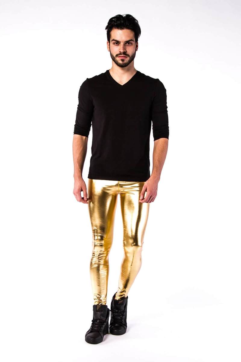 Gold Mens Leggings Meggings