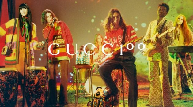 J Moon, Pleun Keijsers, Kevin Demaj, Ibrahima Diaw, and Panni Eberhardt tap into a psychedelic energy for the Gucci 100 campaign.