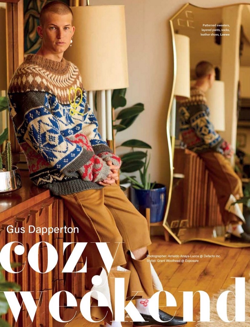 Gus Dapperton wears a fall look from Loewe for Vogue Man Hong Kong.