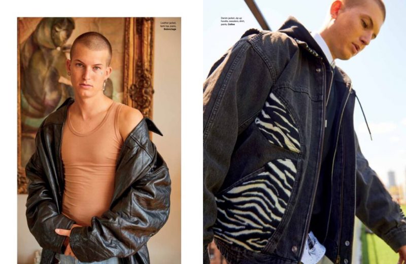 Singer Gus Dapperton stars in a photoshoot for Vogue Man Hong Kong, wearing Balenciaga and Celine.