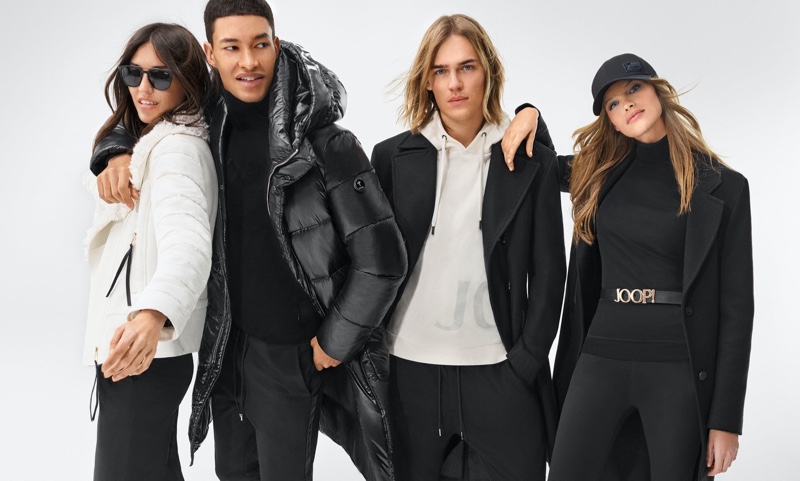 Marilhéa Peillard, Raphael Balzer, Ton Heukels, and Kim Riekenberg front JOOP!'s fall-winter 2021 campaign.