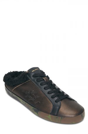 Karl Lagerfeld Paris Faux Fur Sneaker, Size 8 in Gold/Black at Nordstrom Karl Lagerfeld Paris Faux Fur Sneaker, Size 8 in Gold/Black at Nordstrom