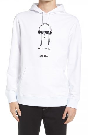 Karl Lagerfeld Paris Men's Headphones Karl Hoodie, Size Small in White at Nordstrom Karl Lagerfeld Paris Men's Headphones Karl Hoodie, Size Small in White at Nordstrom