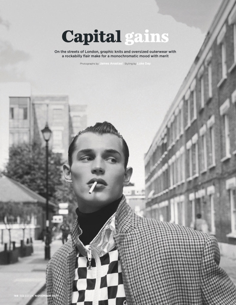 Kit Butler Hits London's Streets in Graphic Menswear for British GQ