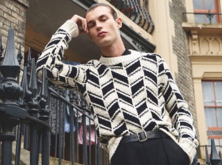 Kit Butler Hits London’s Streets in Graphic Menswear for British GQ