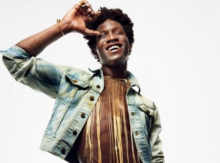 All smiles, Adonis Bosso fronts Lee's fall-winter 2021 campaign.