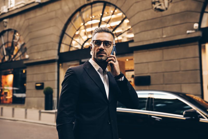 Man in Suit on His Way Somewhere