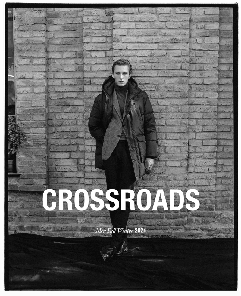 Quentin Demeester reunites with Massimo Dutti for fall, starring in a new editorial entitled "Crossroads."