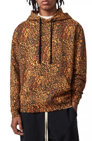 Men's Allsaints Bengali Cotton Hoodie, Size Small - Orange Men's Allsaints Bengali Cotton Hoodie, Size Small - Orange