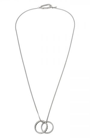 Men's Allsaints Double Ring Pendant Necklace Men's Allsaints Double Ring Pendant Necklace