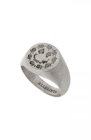 Men's Allsaints Engraved Smile Signet Ring Men's Allsaints Engraved Smile Signet Ring