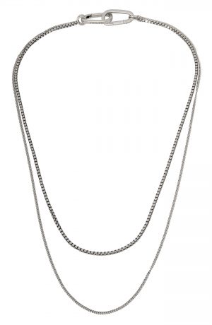 Men's Allsaints Layered Curb Chain Necklace Men's Allsaints Layered Curb Chain Necklace